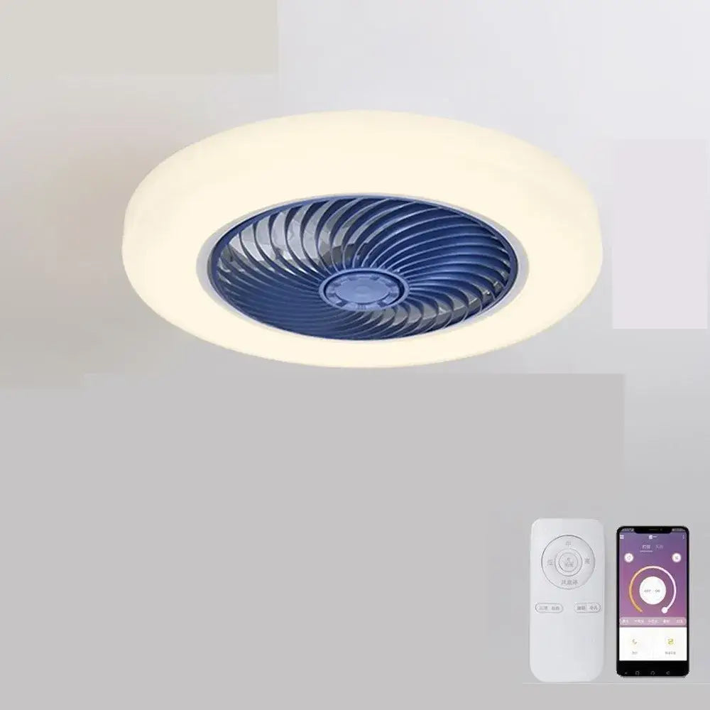 White Smart Retractable-Blade Ceiling Fan