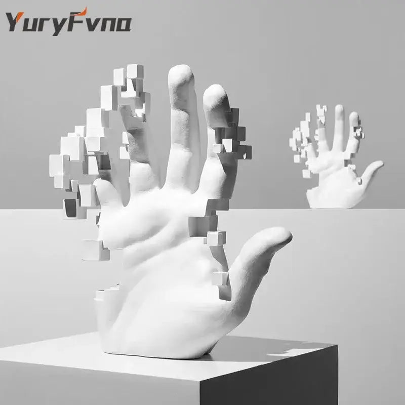 White Resin Mosaic Sculpture