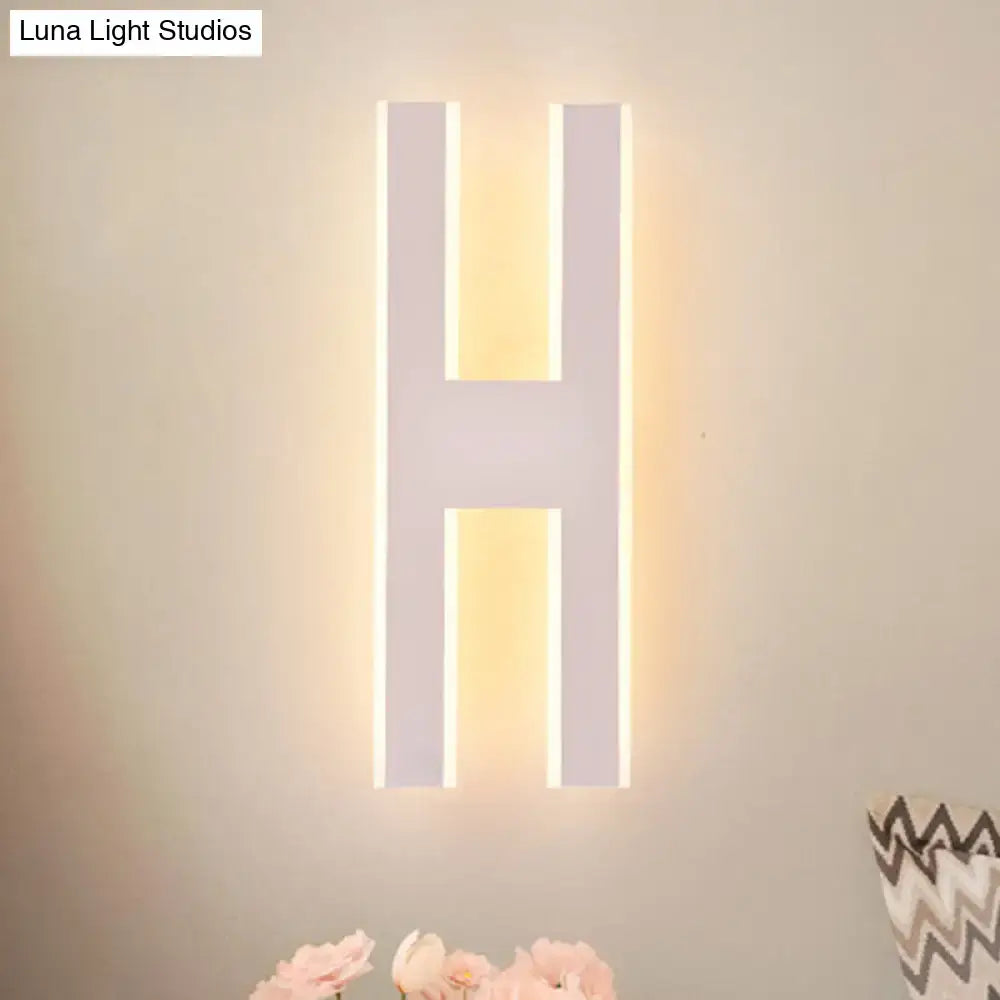 White Alphabet LED Sconce