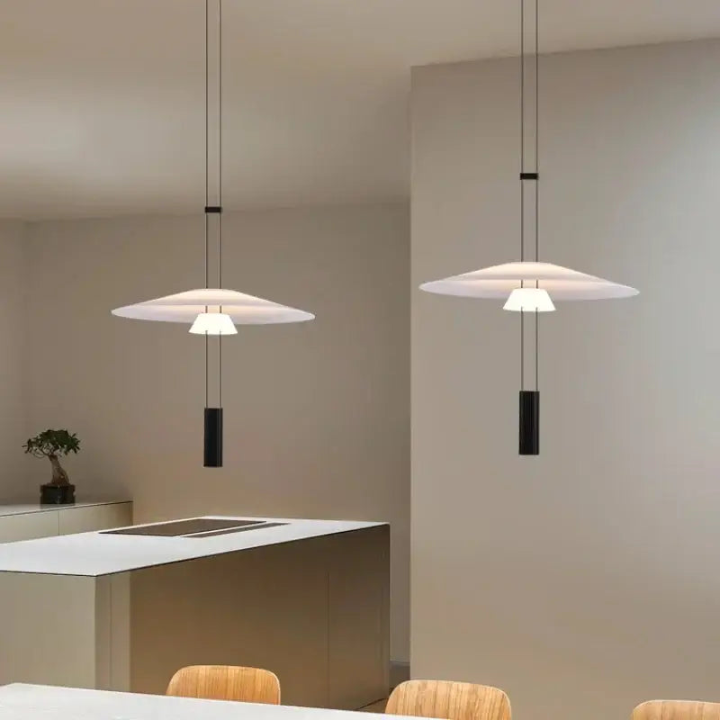 White Circular Pendant Light