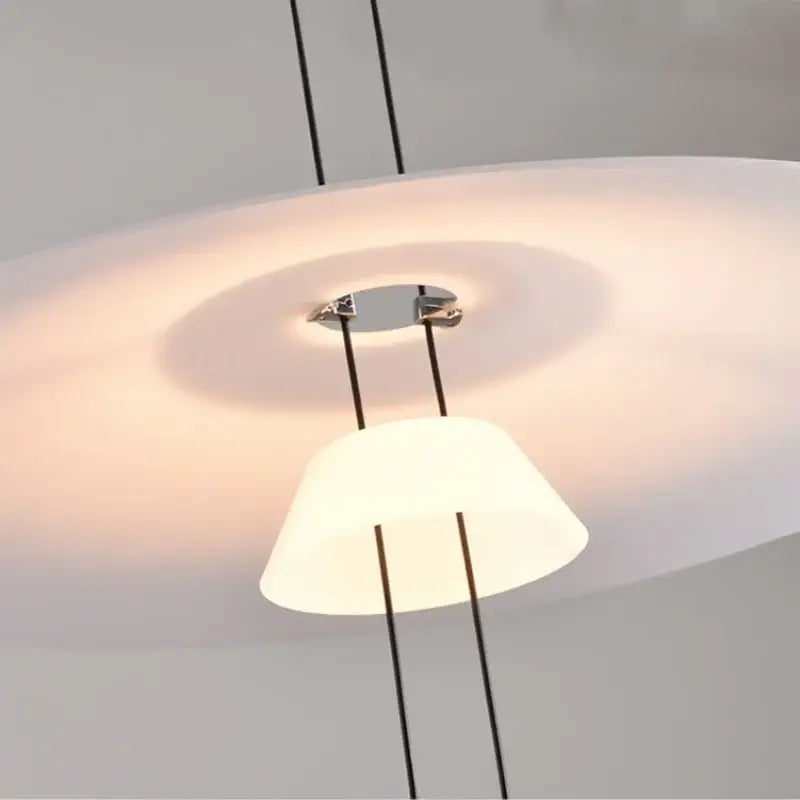 White Circular Pendant Light