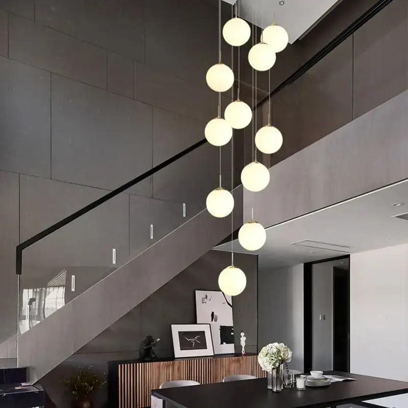 Cream Glass Ball Chandelier