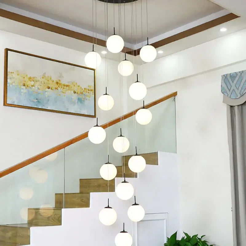 Cream Glass Ball Chandelier