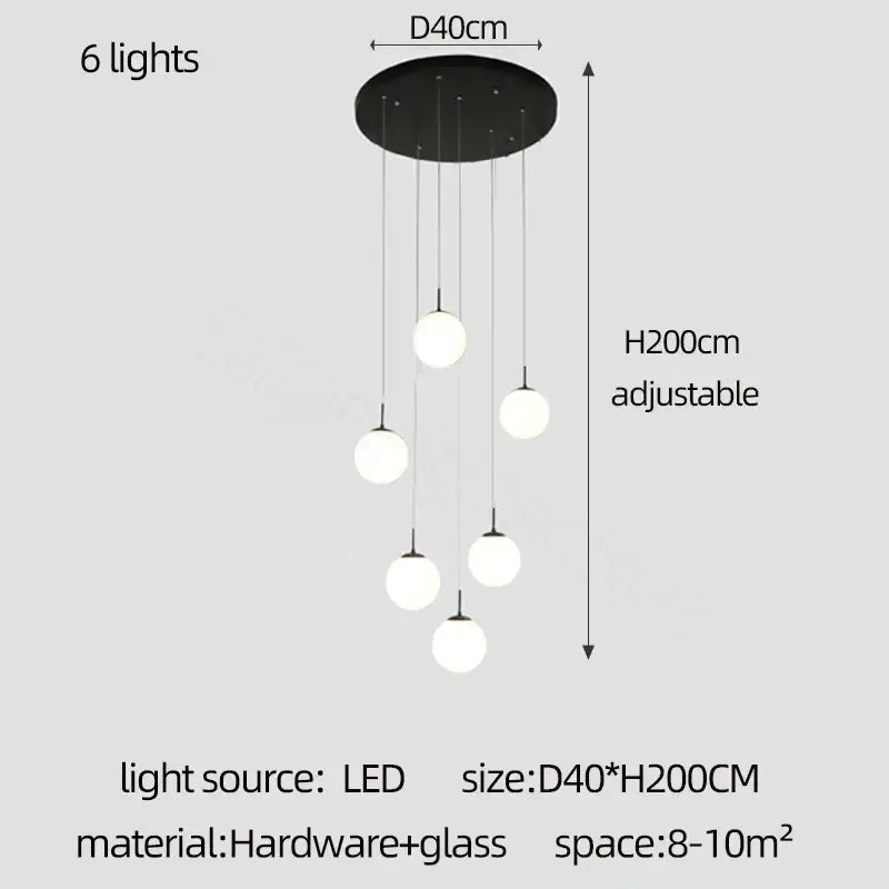 Cream Glass Ball Chandelier