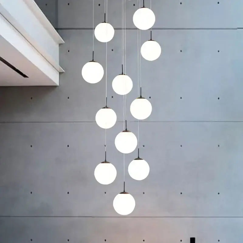 Cream Glass Ball Chandelier