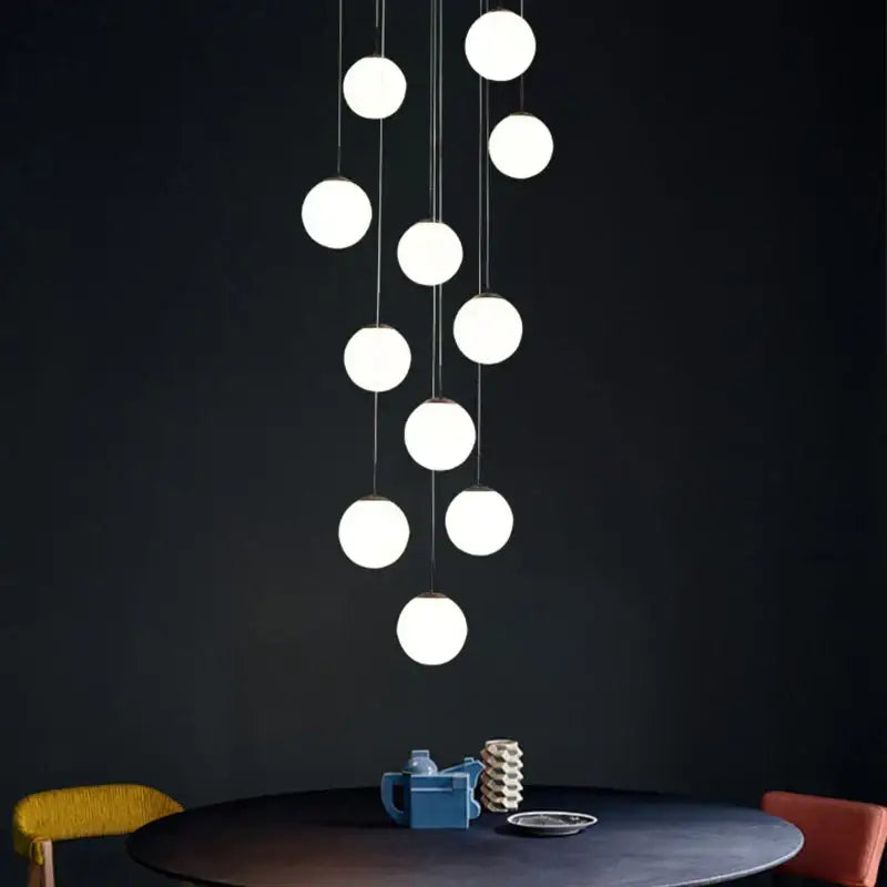 Cream Glass Ball Chandelier