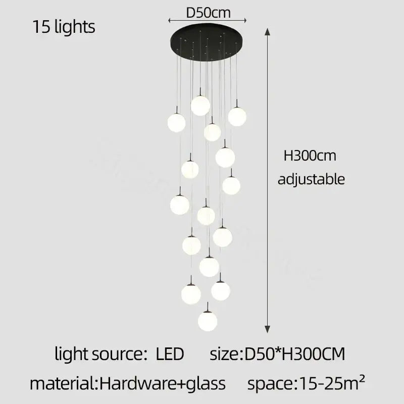 Cream Glass Ball Chandelier