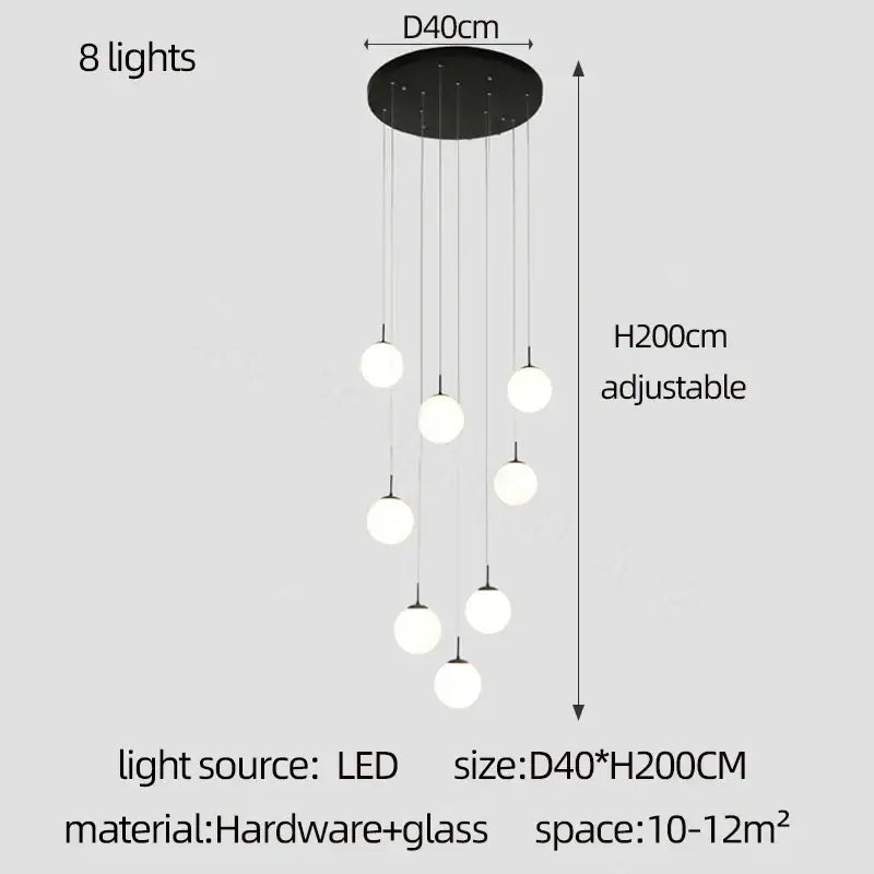 Cream Glass Ball Chandelier