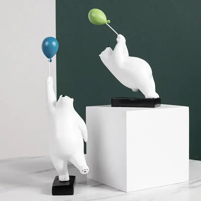 Flying Bear Balloon Figurine