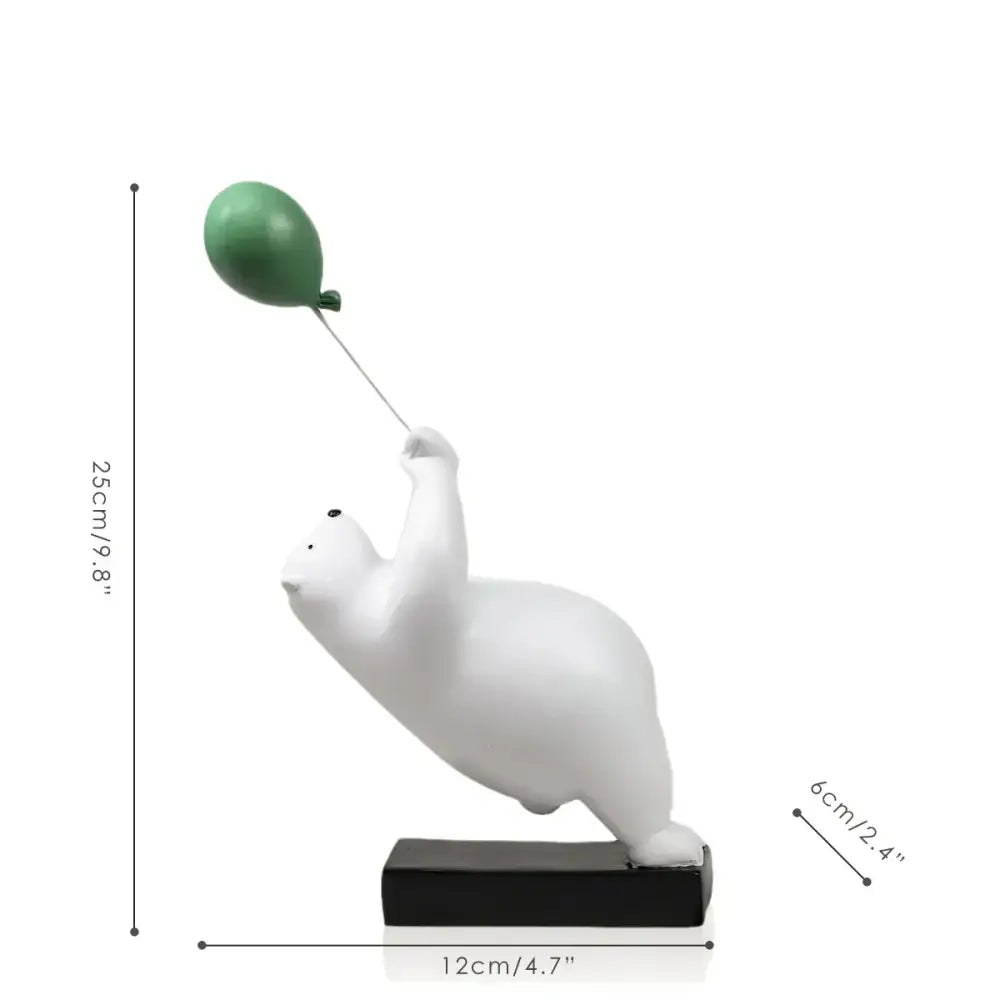 Flying Bear Balloon Figurine