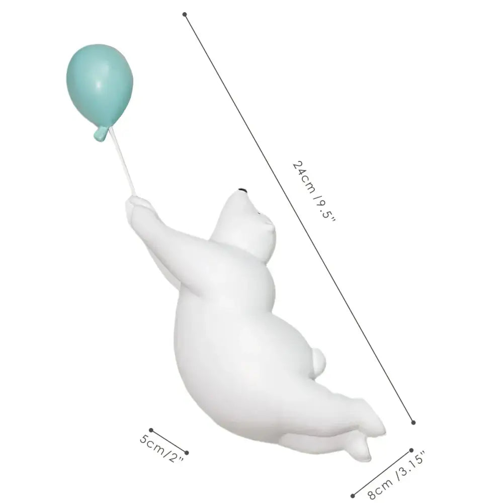 Flying Bear Balloon Figurine