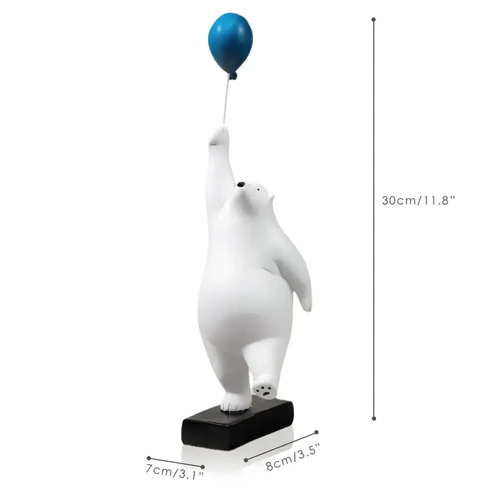 Flying Bear Balloon Figurine