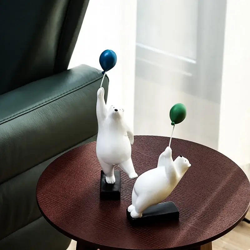 Flying Bear Balloon Figurine