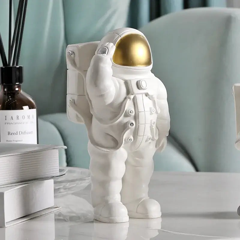 White Gold Astronaut Phone Holder