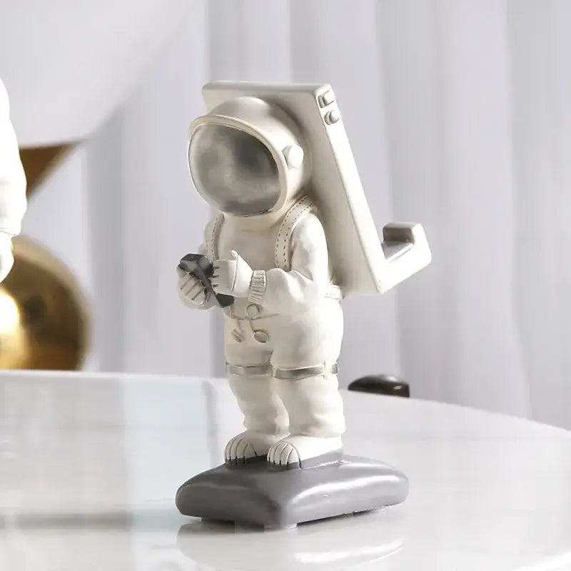 White Gold Astronaut Phone Holder