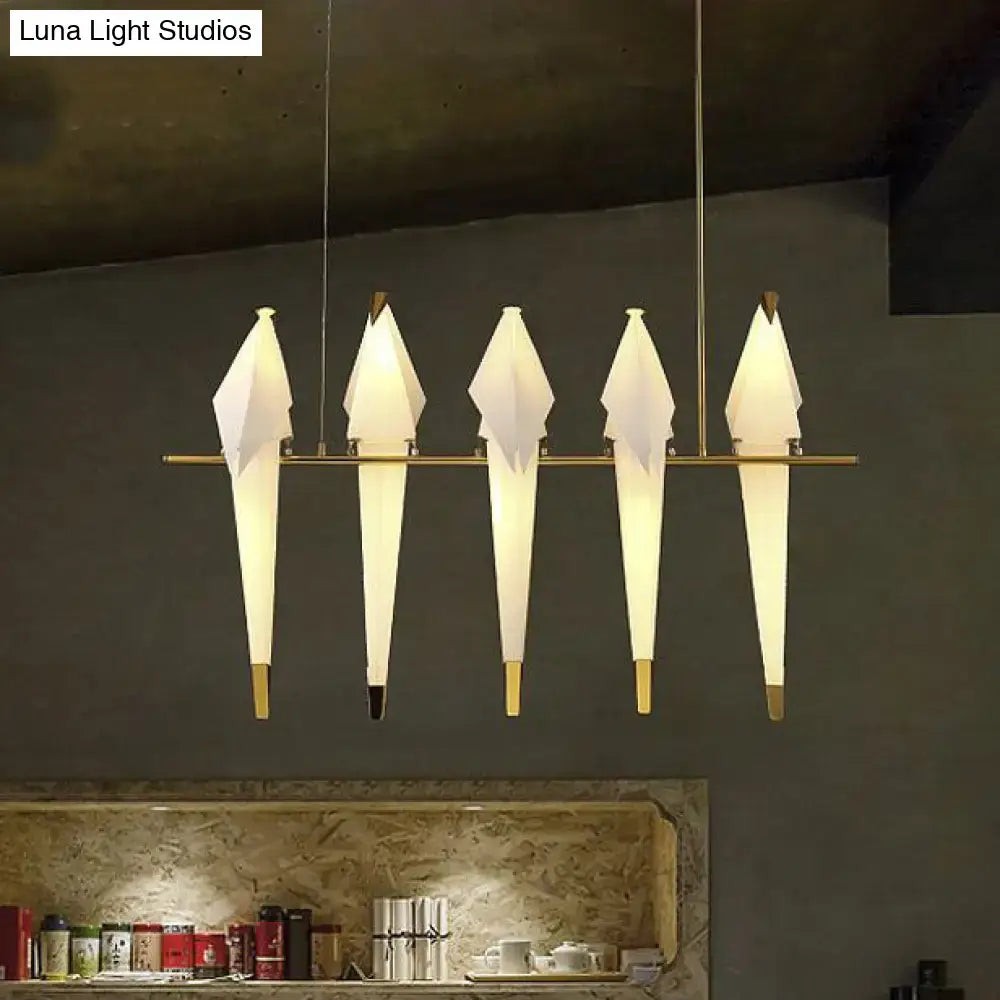 Gold Bird Plastic Five-Light Island Pendant