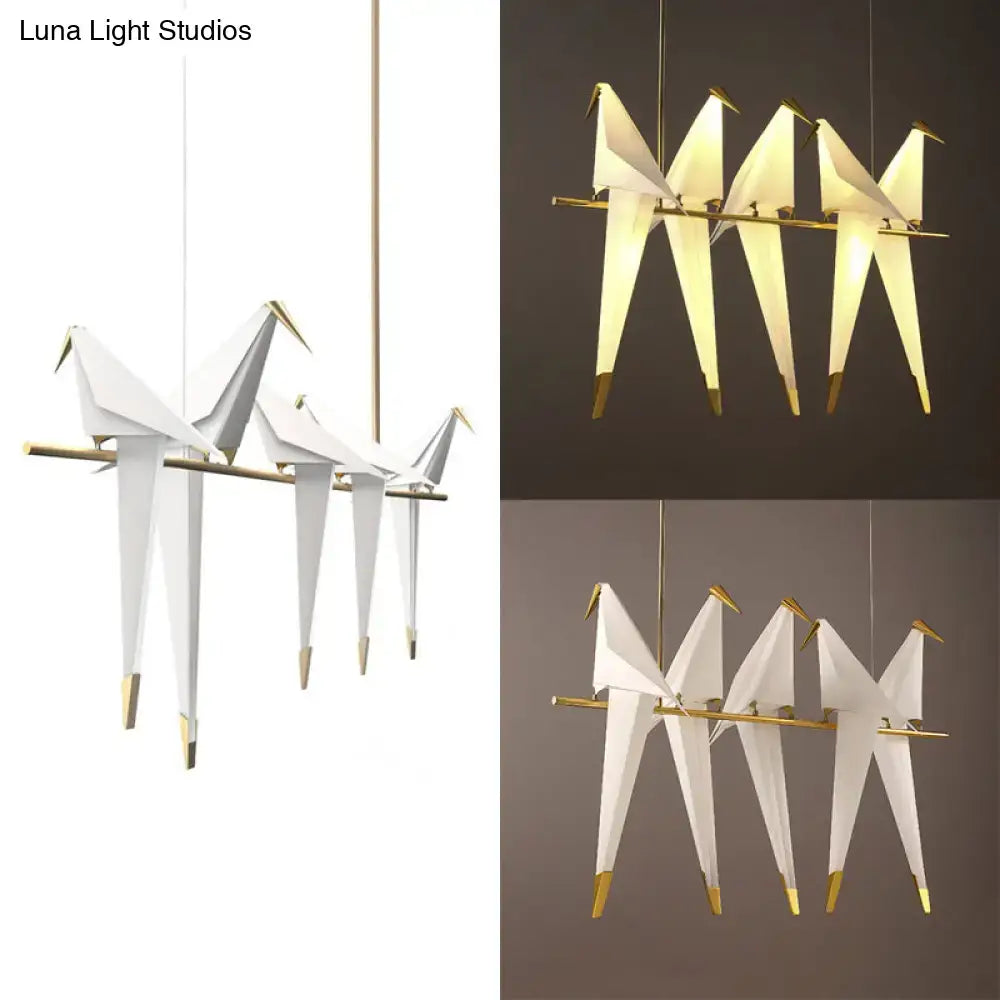 Gold Bird Plastic Five-Light Island Pendant