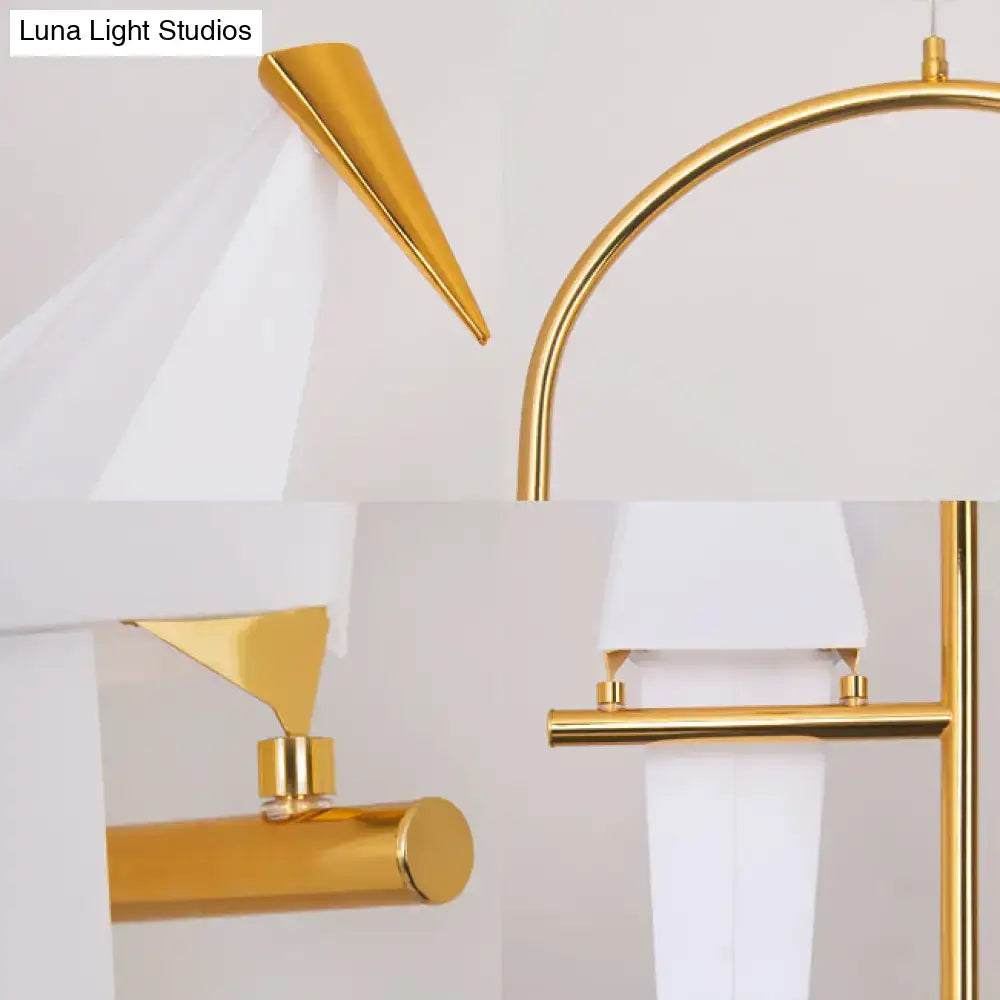 Gold Bird Plastic Five-Light Island Pendant