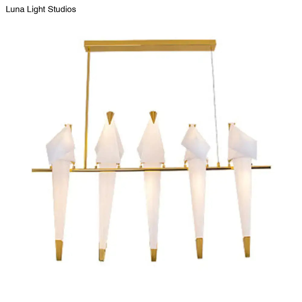 Gold Bird Plastic Five-Light Island Pendant