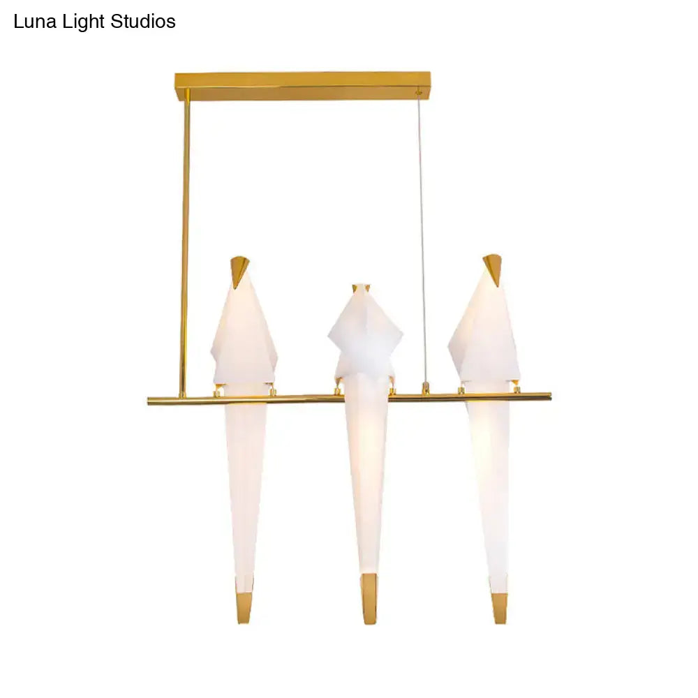 Gold Bird Plastic Five-Light Island Pendant