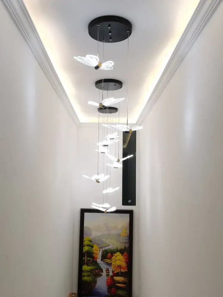 White Gold Butterfly Chandelier 35-Light Design