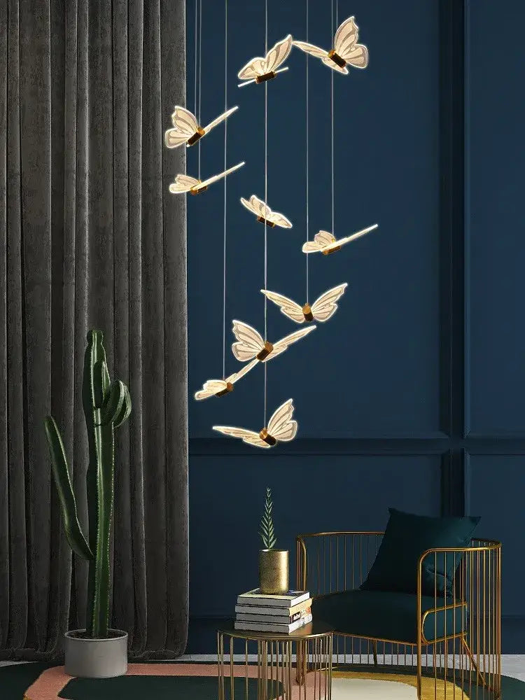 White Gold Butterfly Chandelier 35-Light Design