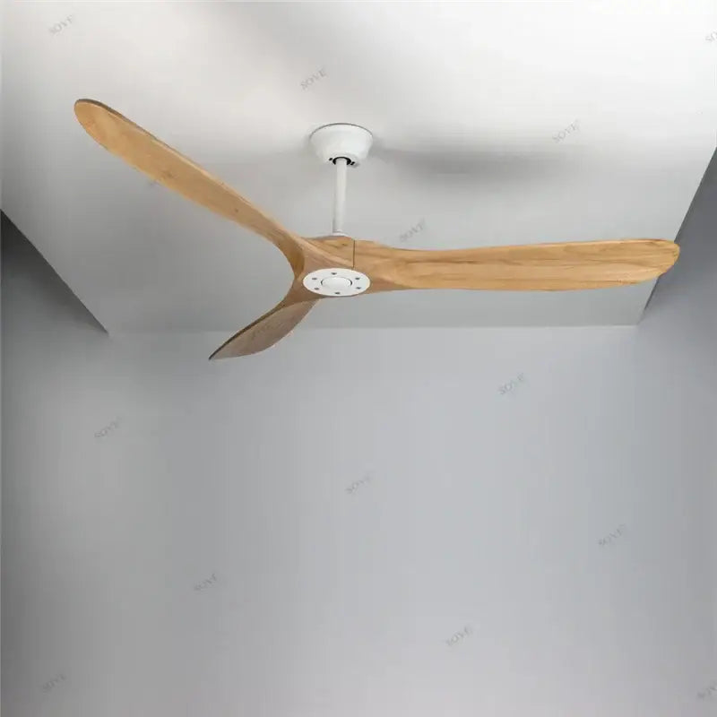 White Wood 60-Inch Remote Ceiling Fan