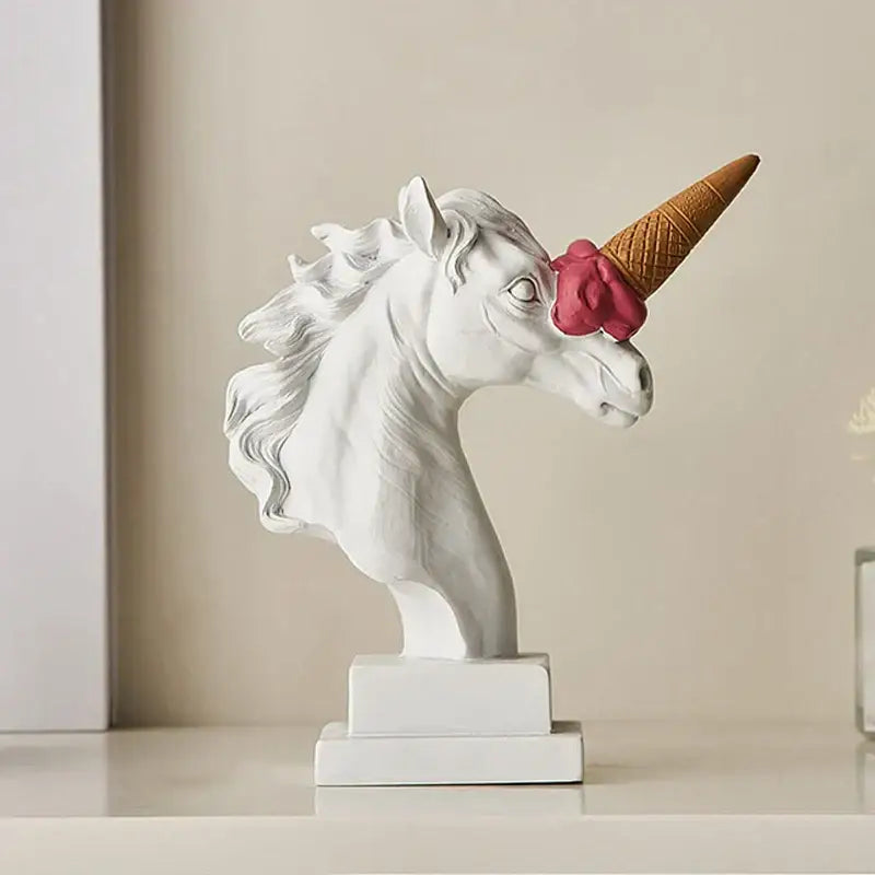 Pink Horse Head Sculpture