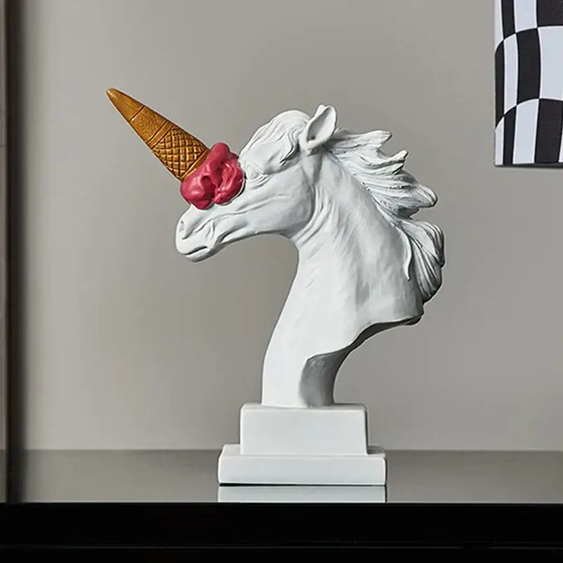 Pink Horse Head Sculpture