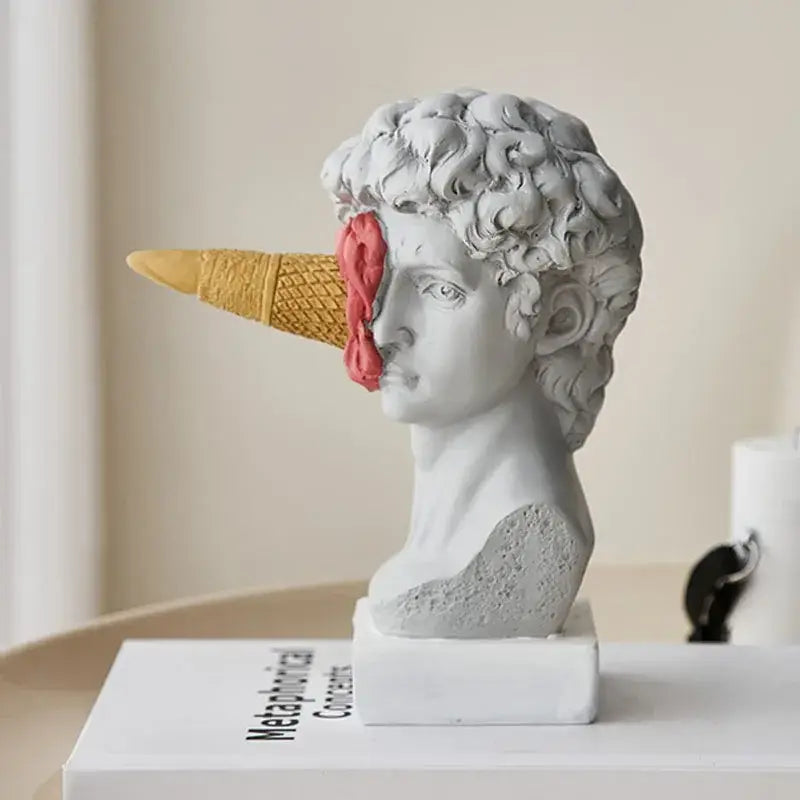 Pink Horse Head Sculpture