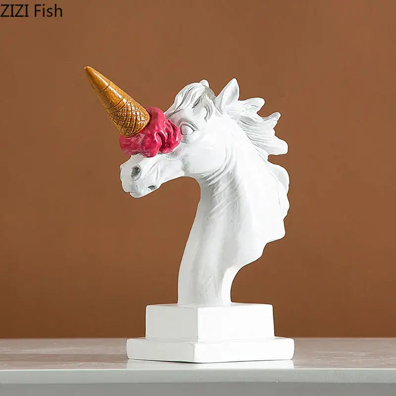 White Horsehead Statue