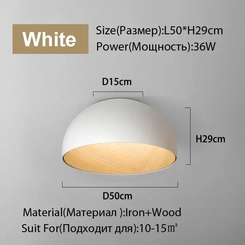 White Wood Dome Light