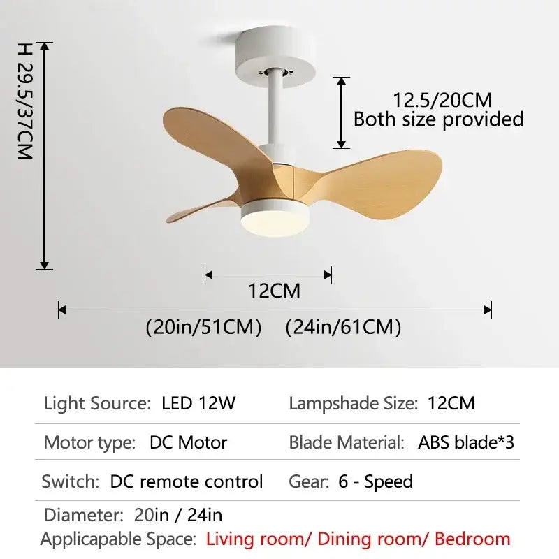 White Wood Mini Fan
