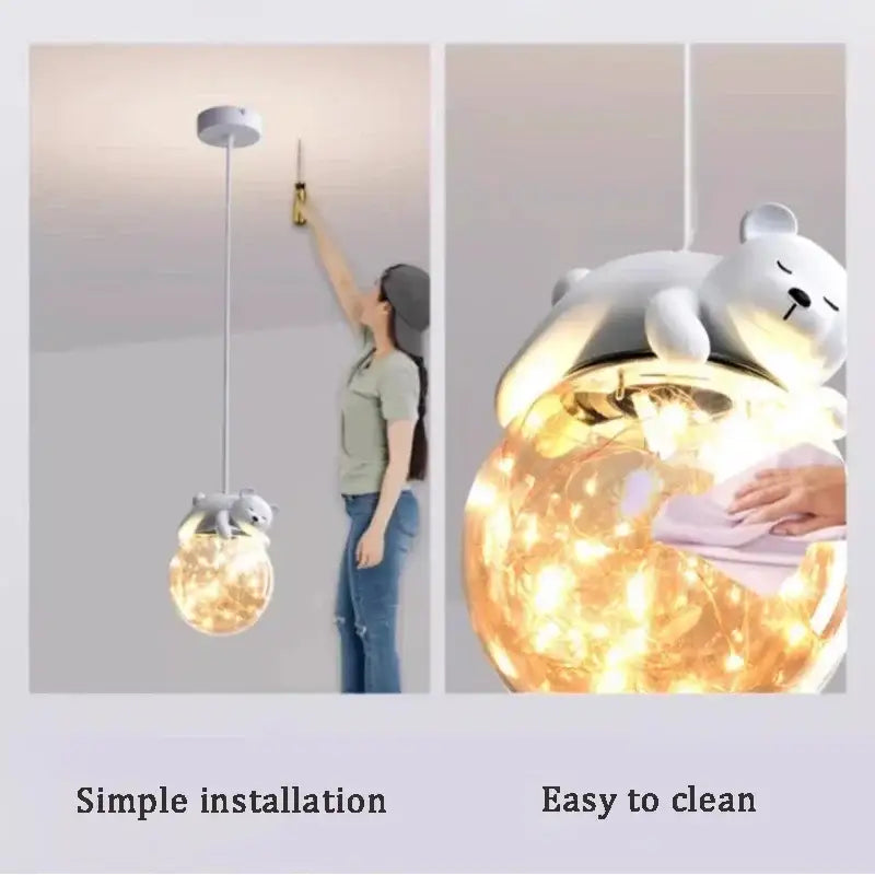 White Bear Glass Chandelier
