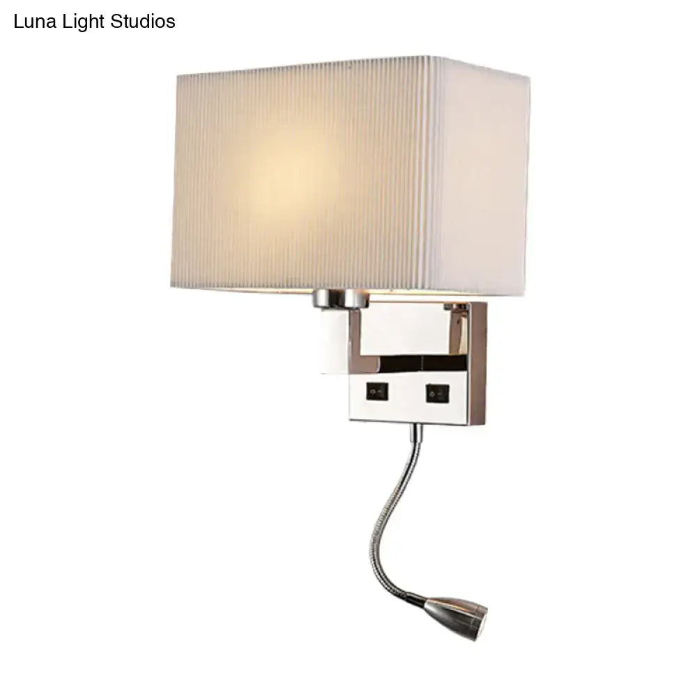 Beige Fabric Charging Port Wall Sconce
