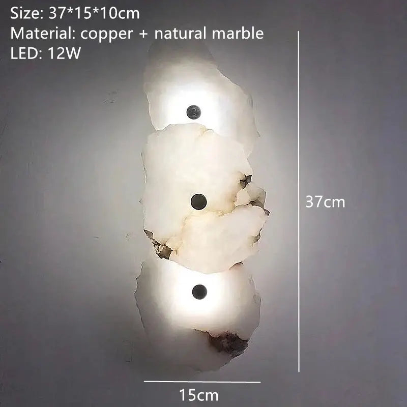 White Stone Brass Sconce