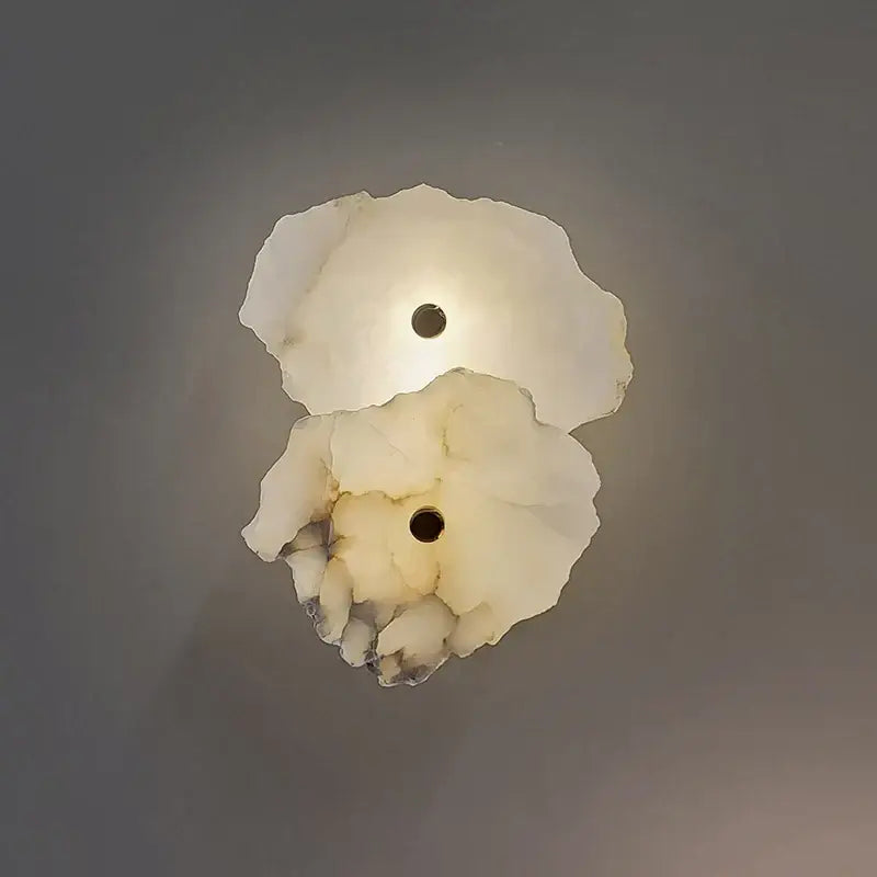 White Stone Brass Sconce