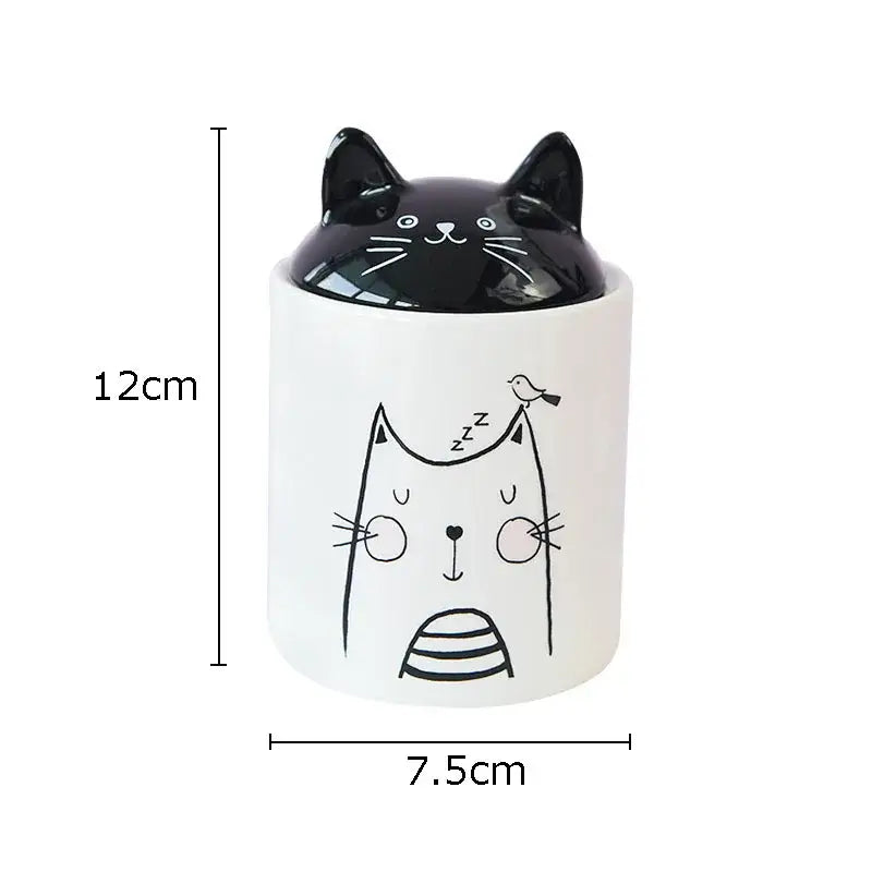Ceramic Cat Jewelry Jar