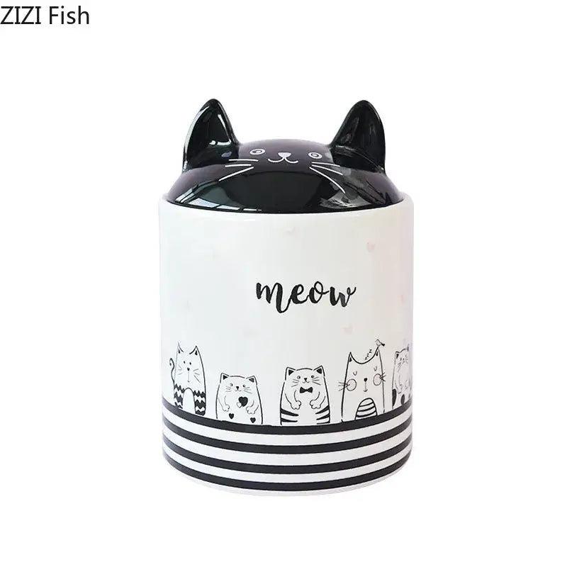 Ceramic Cat Jewelry Jar