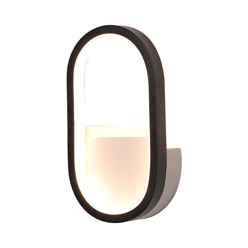 Black White Ellipse Wall Lamp