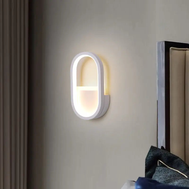 Black White Ellipse Wall Lamp