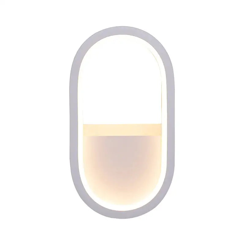 Black White Ellipse Wall Lamp