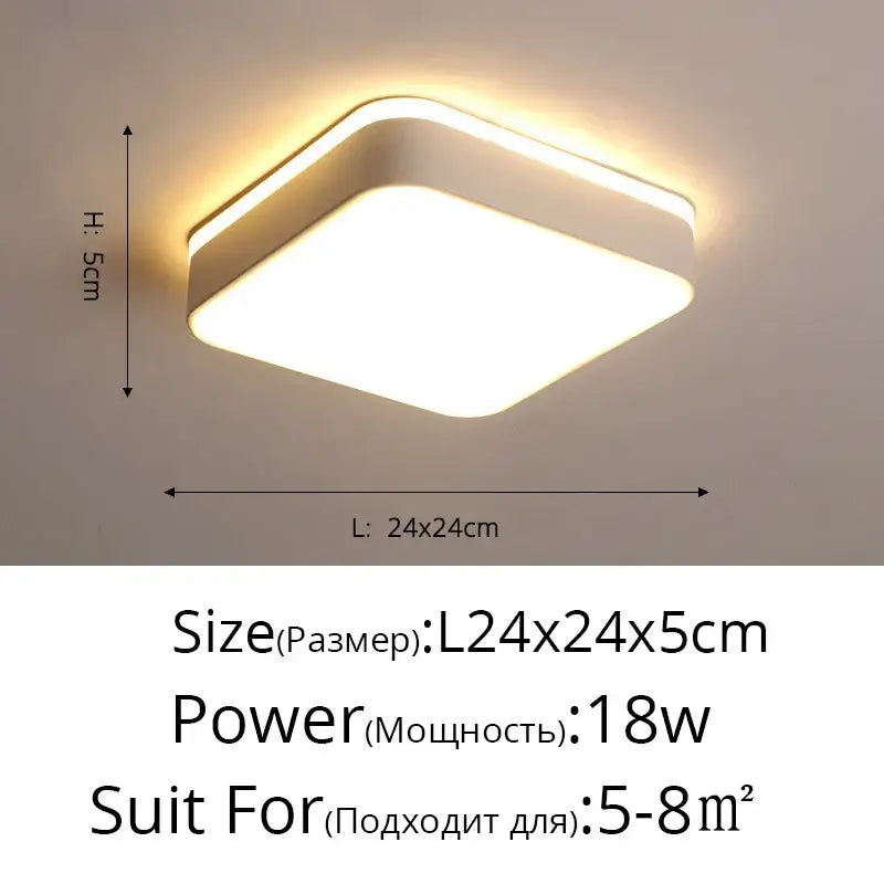 White Square Ceiling Light