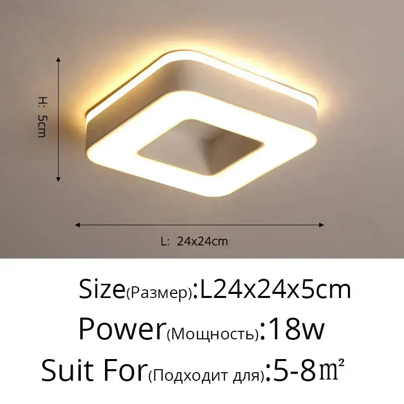 White Square Ceiling Light