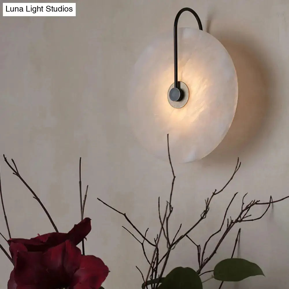 Black Disc Metal 10-Inch Wall Sconce