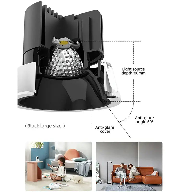 Black Recessed LED Spotlights
