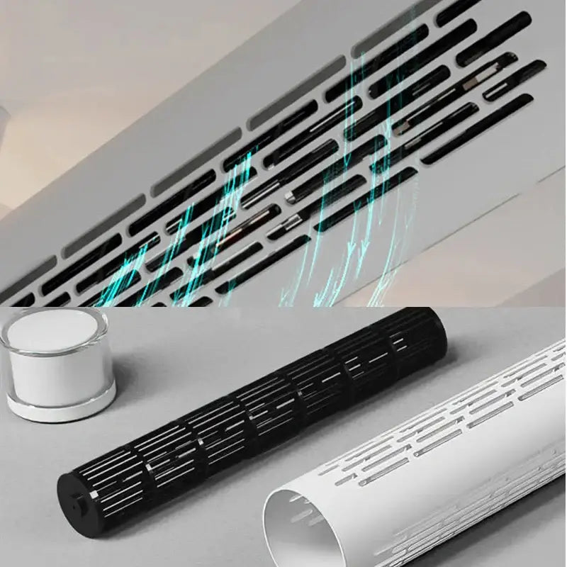 White Bladeless Ceiling Fan with Dual LED Heads