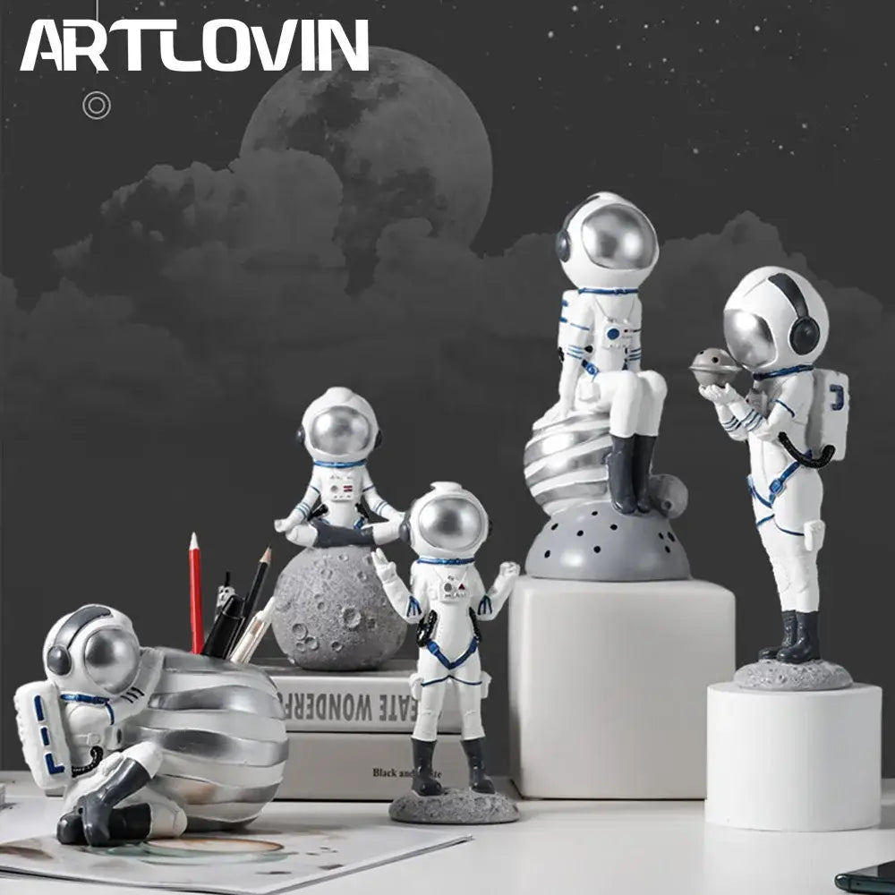 Blue Astronaut Resin Figurines