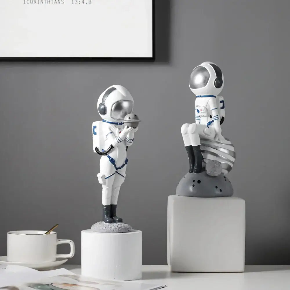 Blue Astronaut Resin Figurines