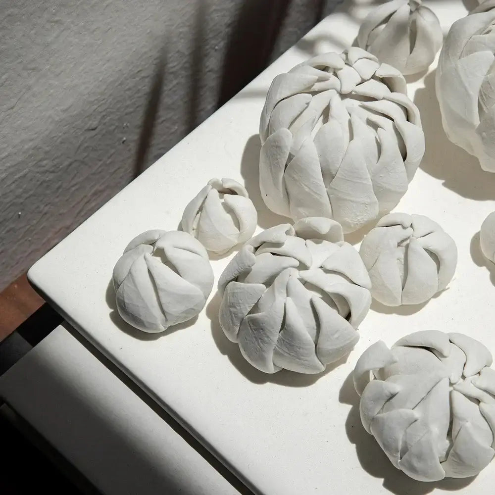 White Bud Ceramic Wall Art